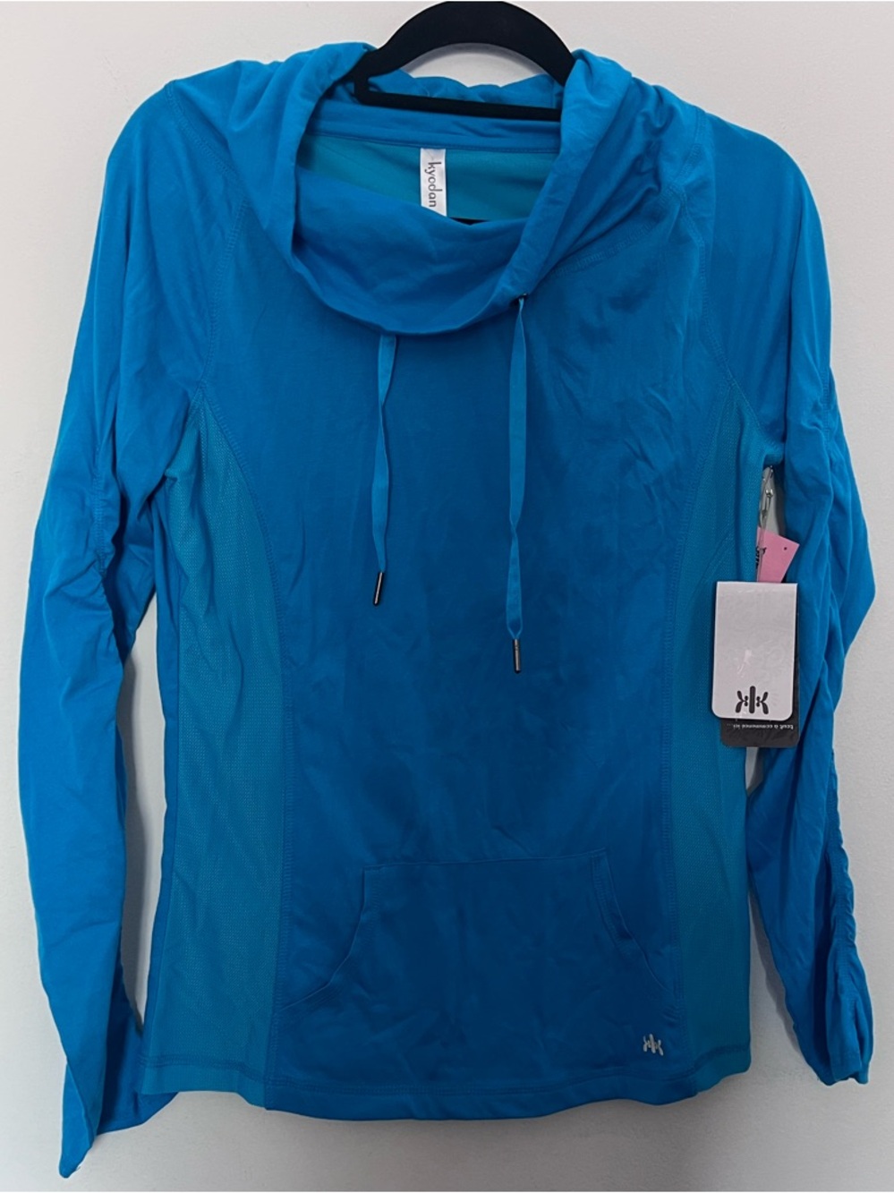 Kyodan Women's Long Sleeve Hooded Performance Top in Bright Blue